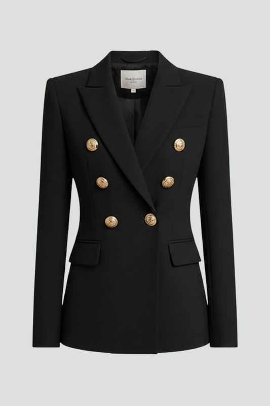 Frida | Double-Breasted Blazer with Gold-Tone Button Details