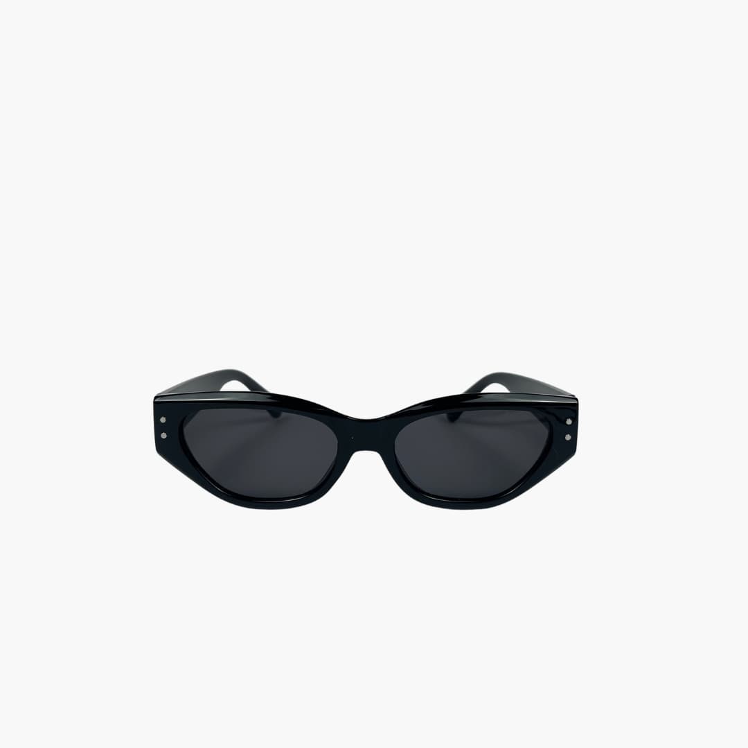 Women's Cat-Eye Sunglasses with Glossy Black Finish and UV Protection