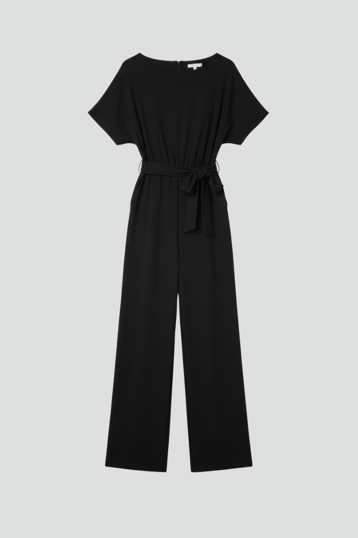 Esme | Women’s Tie-Belt Wide-Leg Classic Breathable Jumpsuit