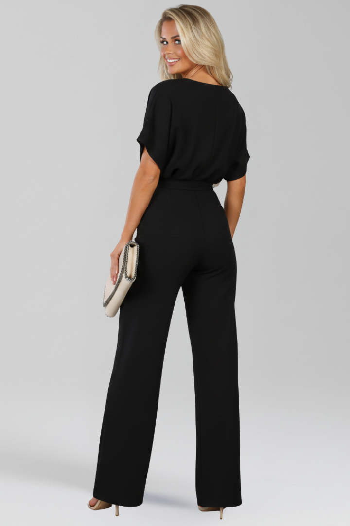 Esme | Women’s Tie-Belt Wide-Leg Classic Breathable Jumpsuit