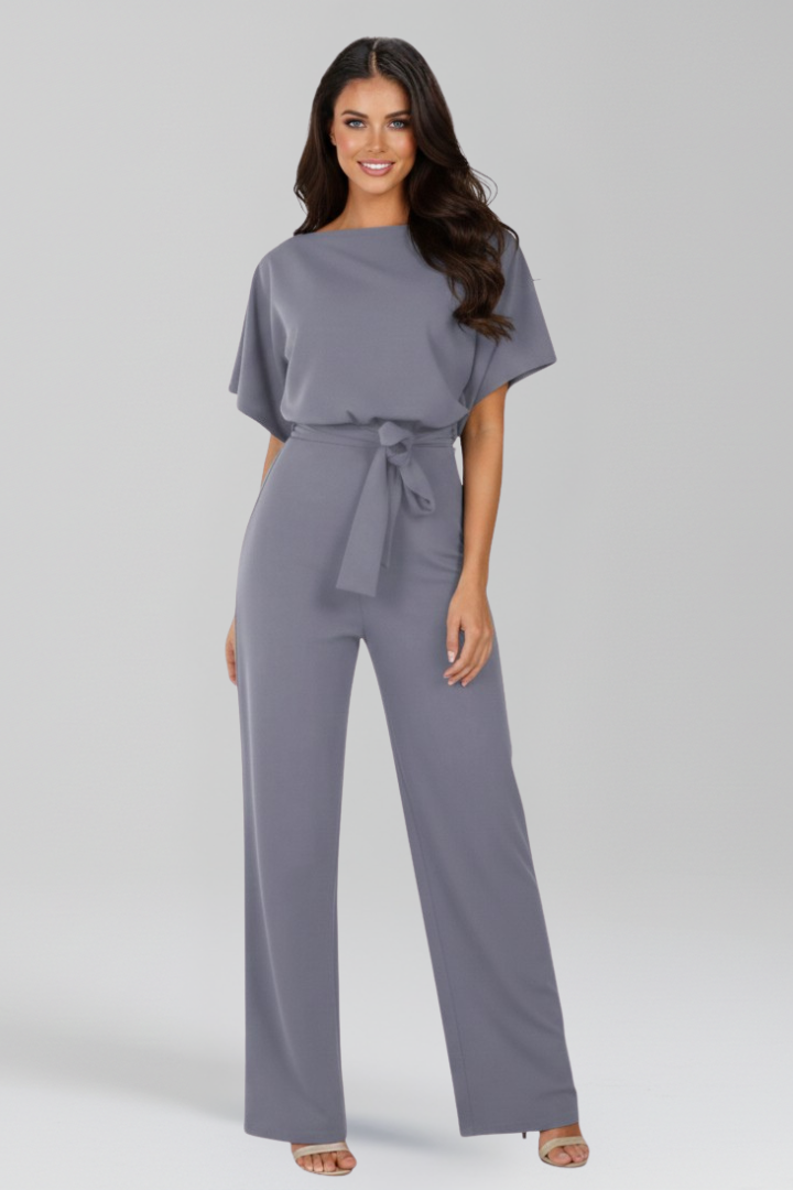Esme | Women’s Tie-Belt Wide-Leg Classic Breathable Jumpsuit