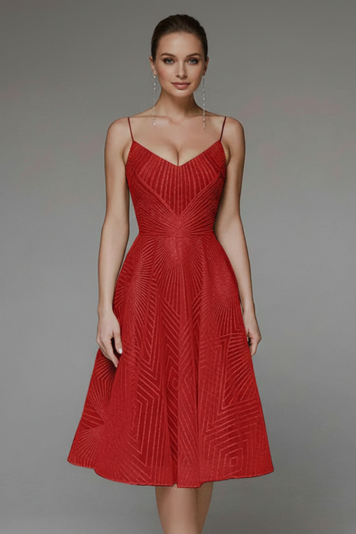 Matilda | Women’s Spaghetti-Strap A-Line Skirt Midi Dress