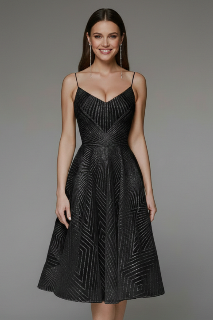 Matilda | Women’s Spaghetti-Strap A-Line Skirt Midi Dress
