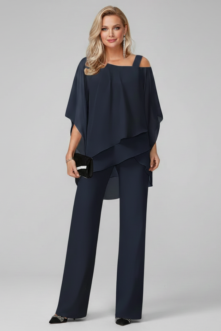 Olivia | Women’s Off-Shoulder Flowing Wide-Leg Jumpsuit Set