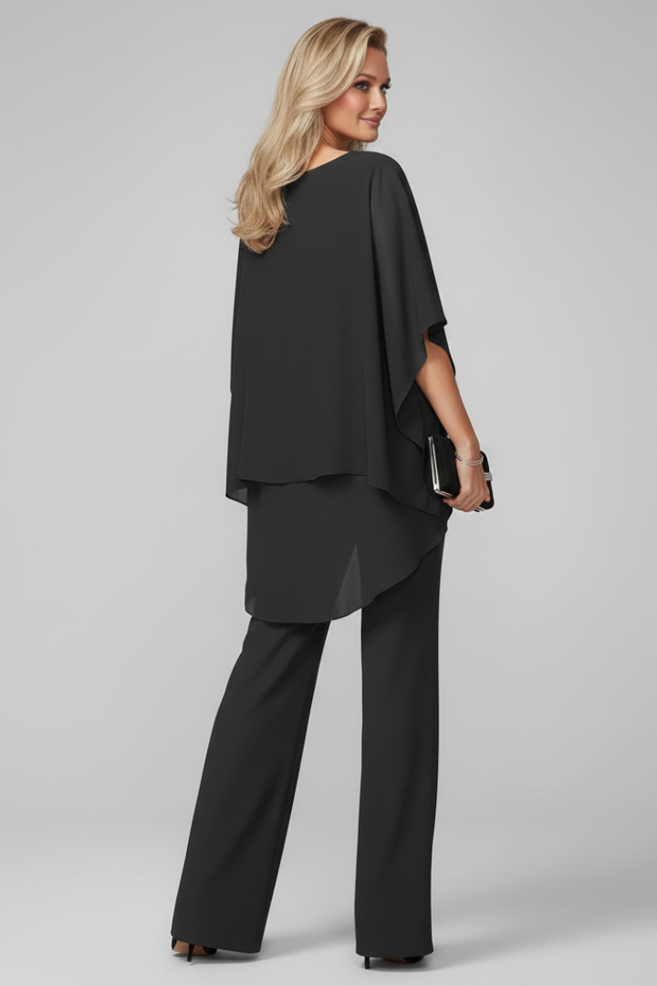 Olivia | Women’s Off-Shoulder Flowing Wide-Leg Jumpsuit Set