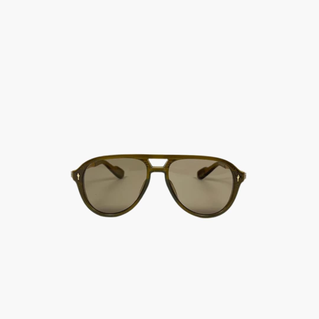 Women's Fashion Pilot Sunglasses with Bold Brow Line and UV Protection