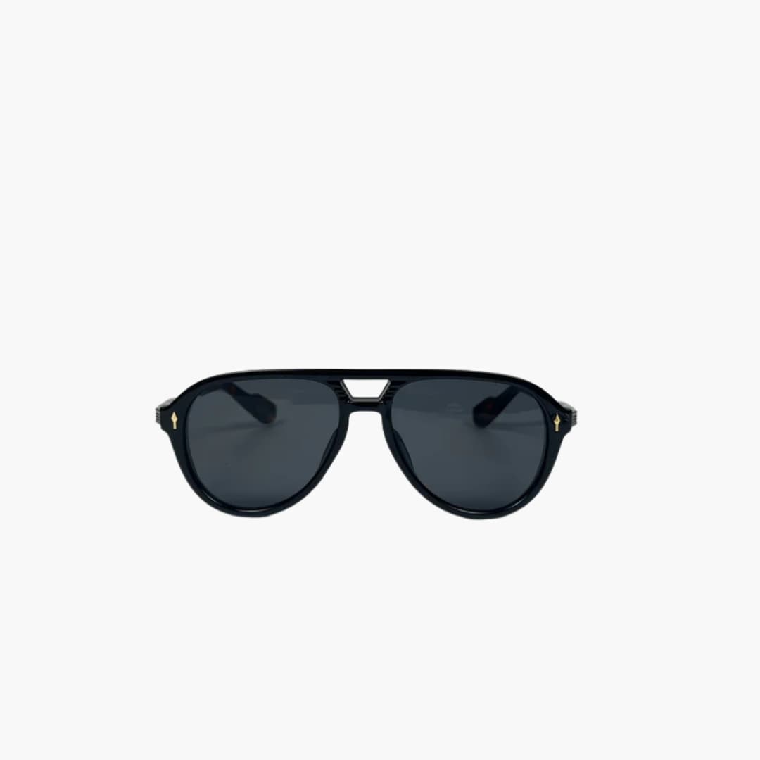Women's Fashion Pilot Sunglasses with Bold Brow Line and UV Protection