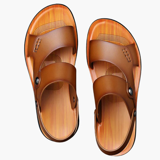 Kieran | Men's Wide Fit Sandals with Vegan Leather Straps and Cushioned Insole