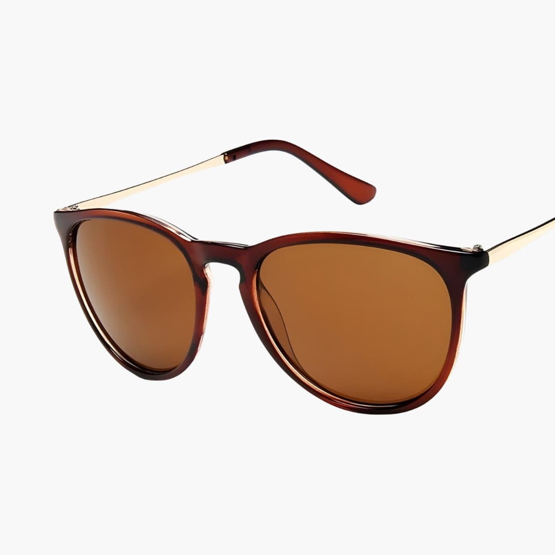 Women's Sunglasses with Cat Eye Frame and Metal Temples