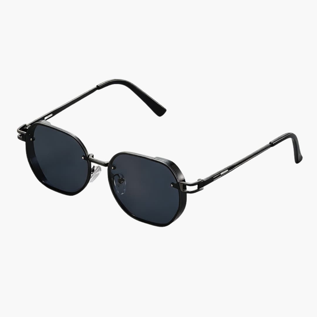 Women's Sunglasses with Double Bridge and Geometric Frame