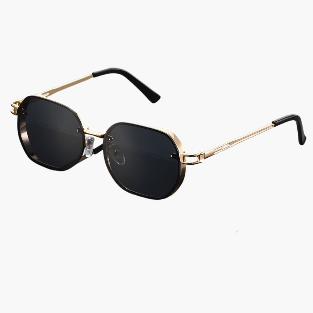 Women's Sunglasses with Double Bridge and Geometric Frame