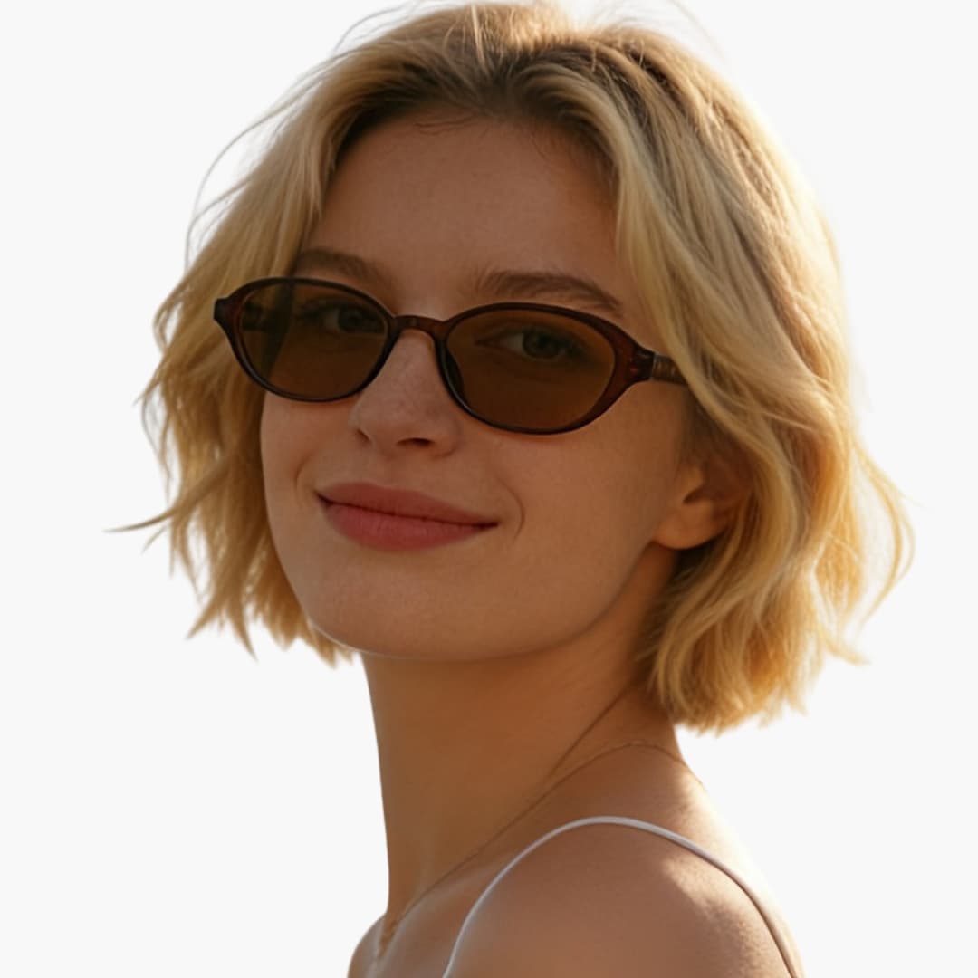Women's Sunglasses with Oval Frame and UV400 Lenses