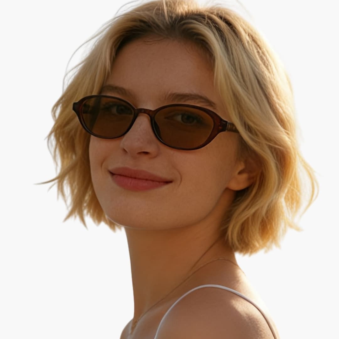 Women's Sunglasses with Oval Frame and UV400 Lenses