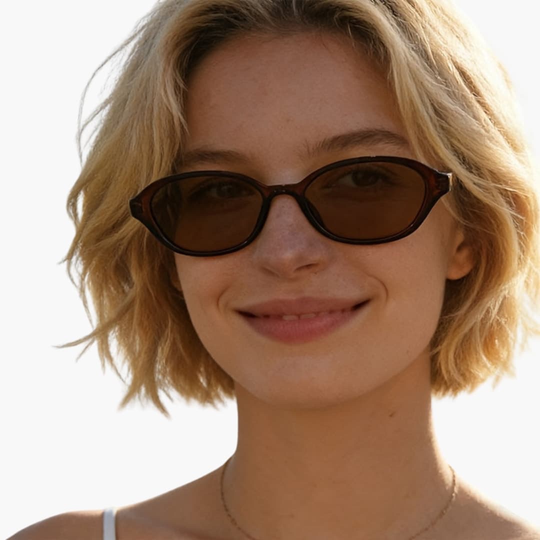 Women's Sunglasses with Oval Frame and UV400 Lenses
