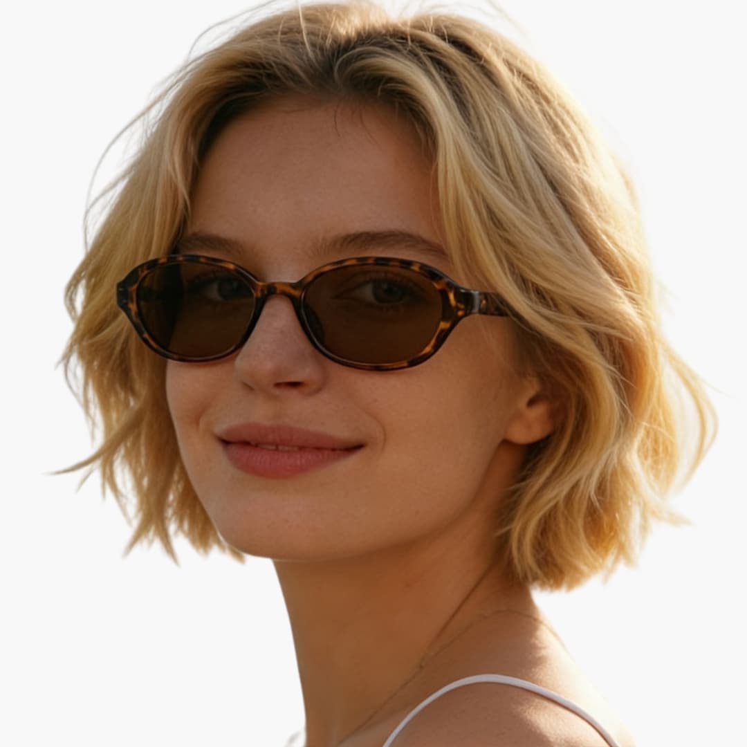 Women's Sunglasses with Oval Frame and UV400 Lenses