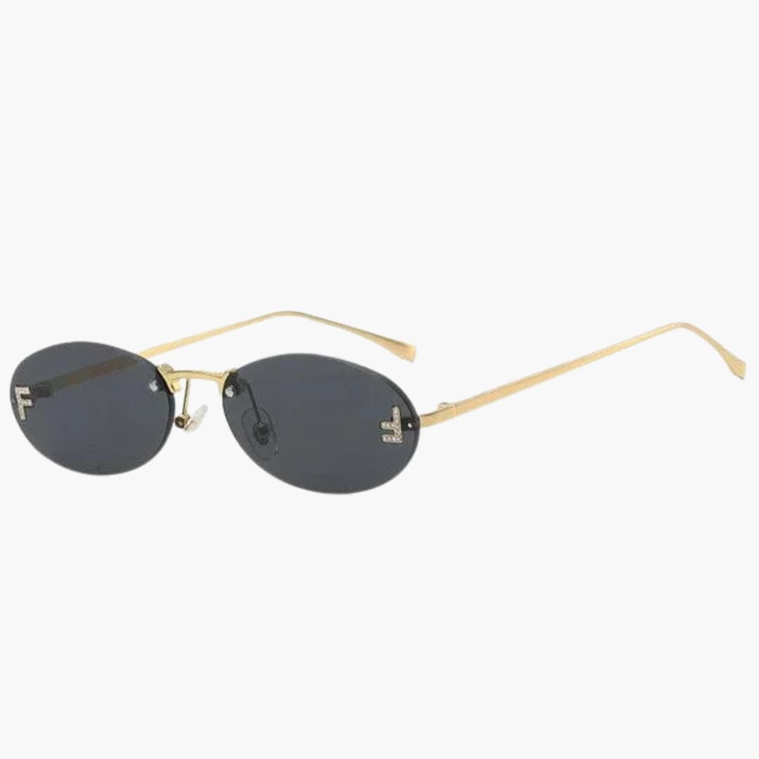 Women's Sunglasses with Oval Lenses and Metal Frame