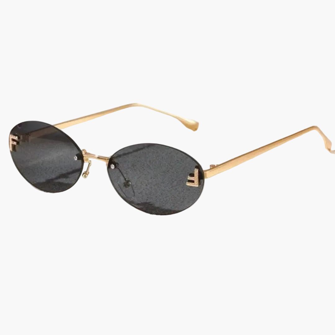 Women's Sunglasses with Oval Lenses and Metal Frame