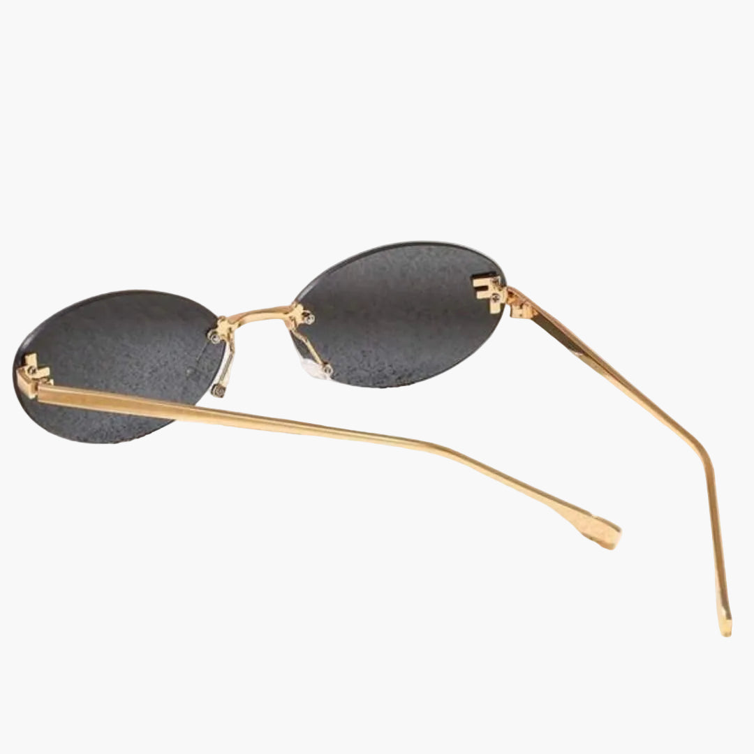 Women's Sunglasses with Oval Lenses and Metal Frame
