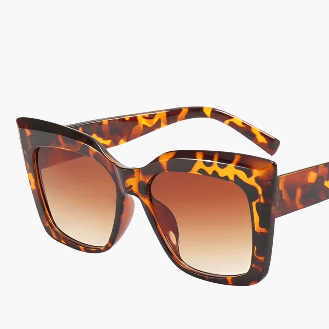Women's Sunglasses with Oversized Cat-Eye Frame and UV Lenses