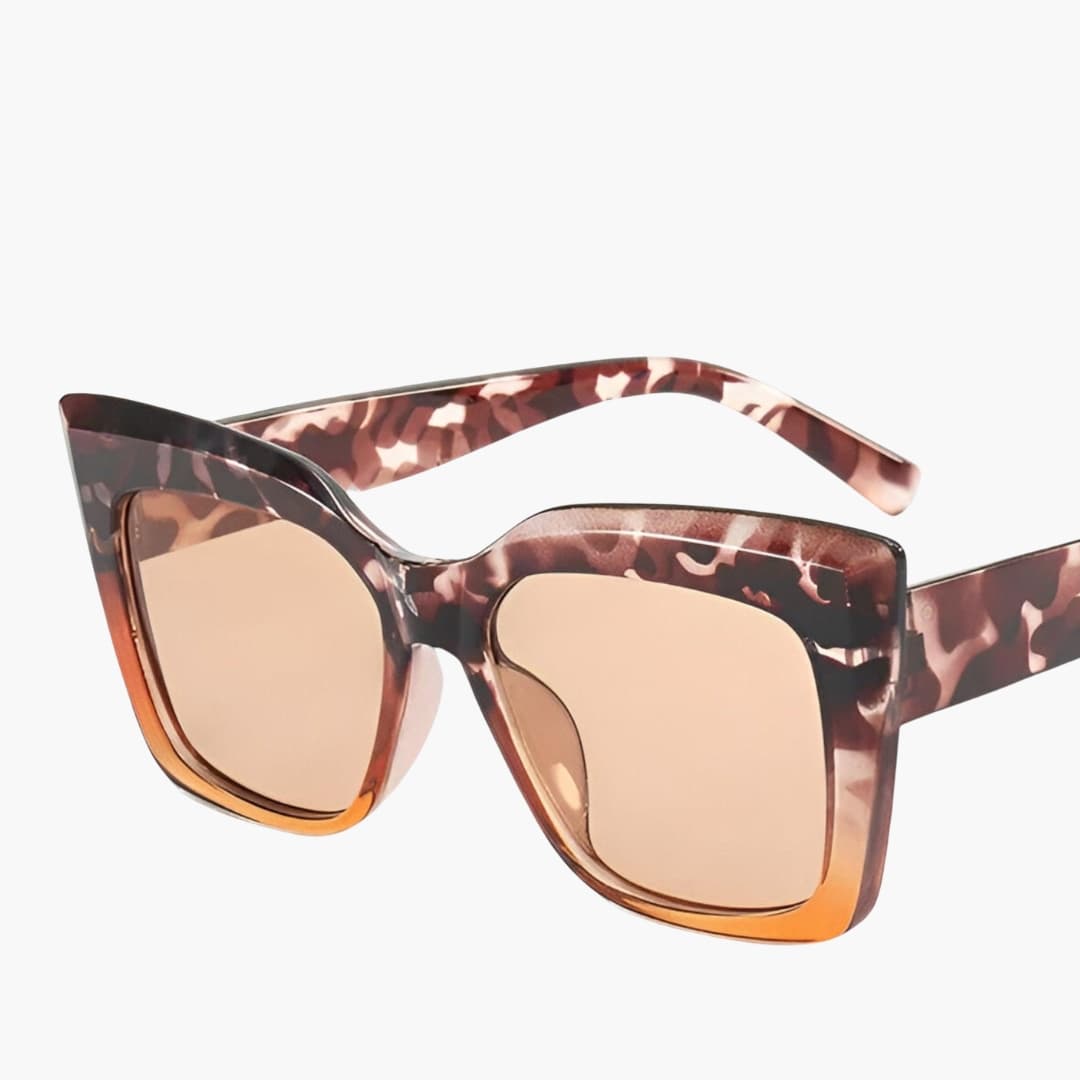 Women's Sunglasses with Oversized Cat-Eye Frame and UV Lenses