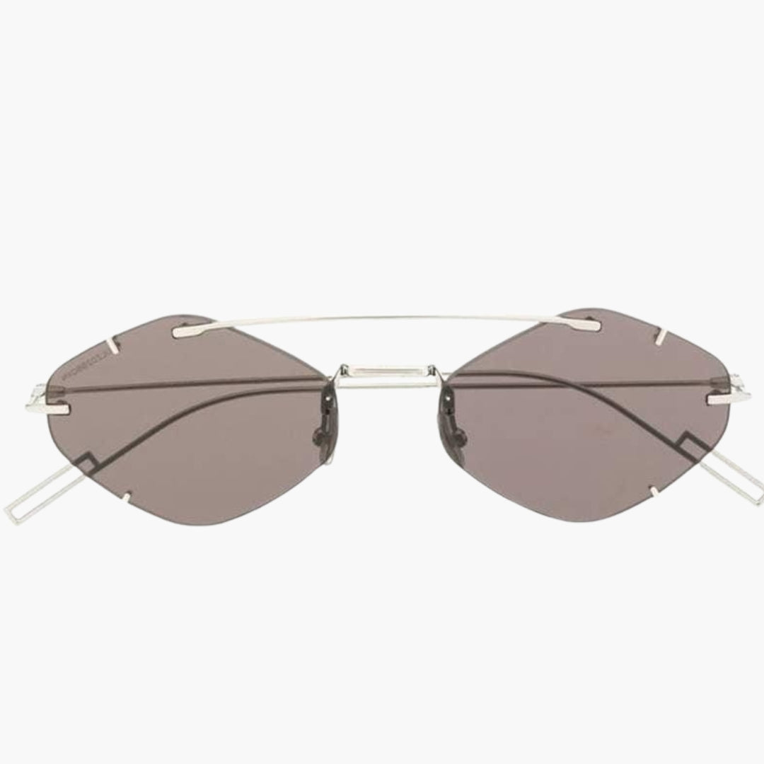 Women's Sunglasses with Rimless Design and Geometric Lenses