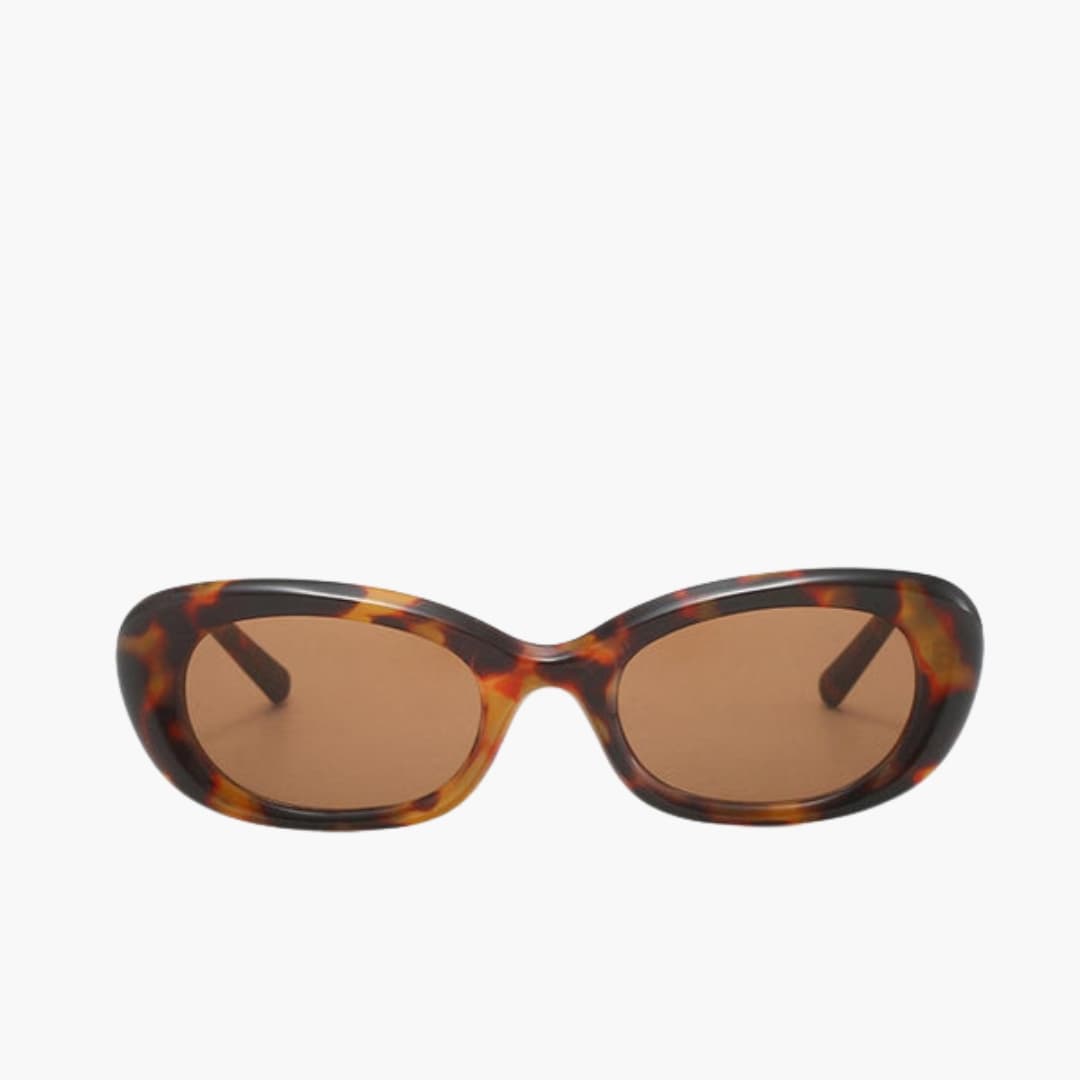 Women's Sunglasses with Rounded Square Frame and Patterned Surface