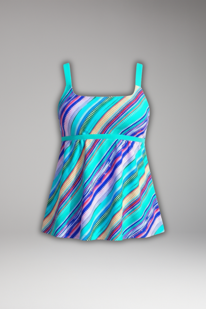 Noelle | Oversized Two-Piece Printed Tankini Set with Shorts