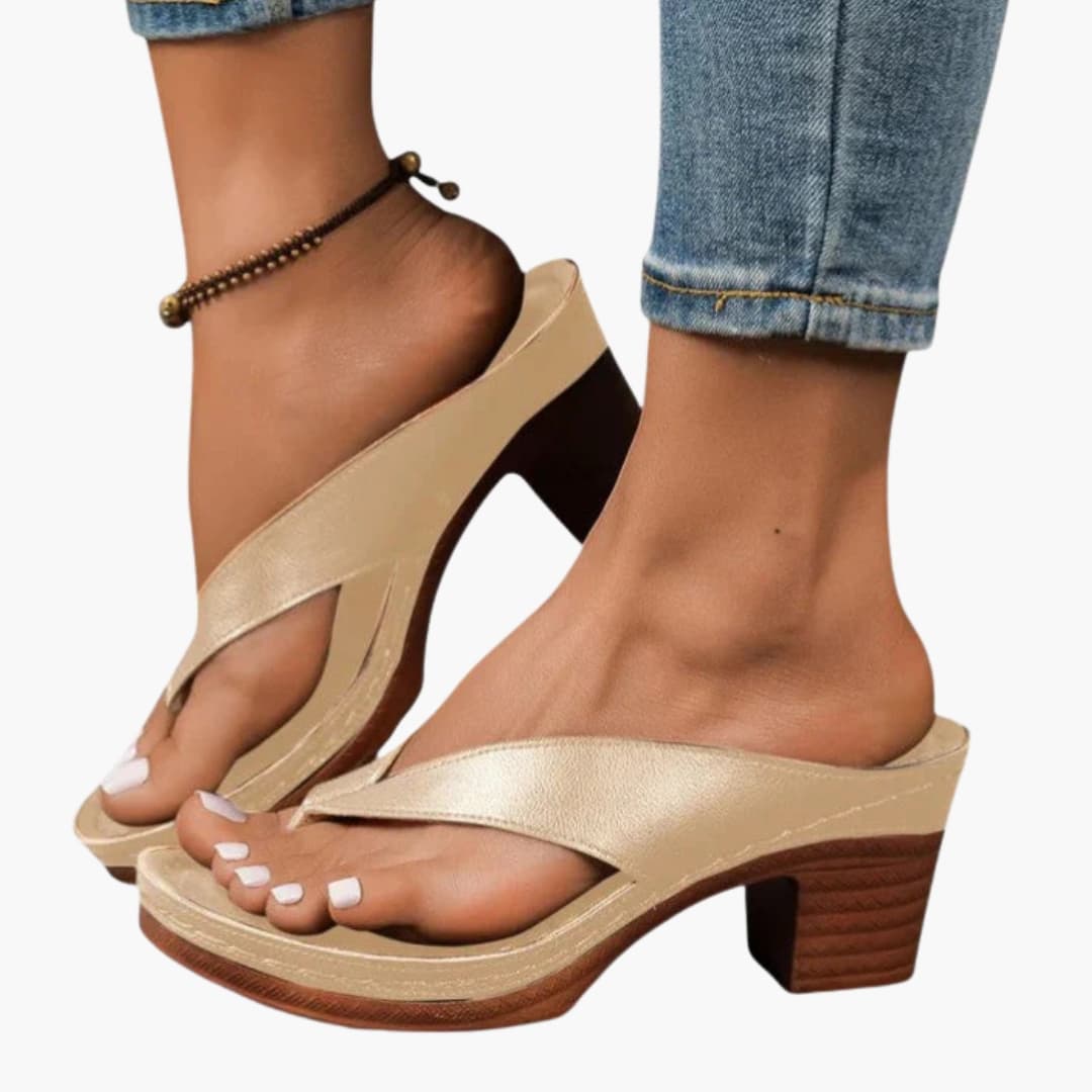 Valerie | Women's Thong Sandals with Block Heel and Platform Sole