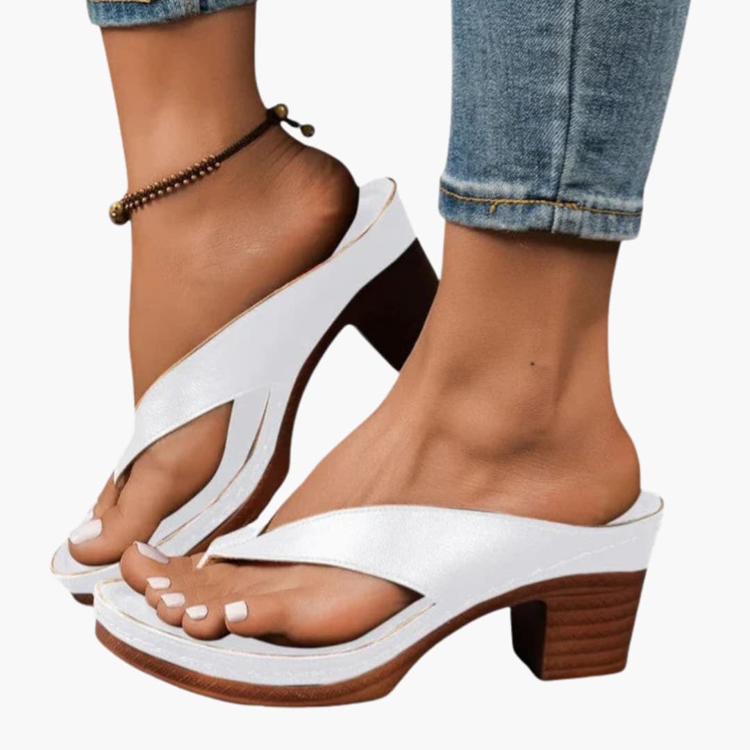 Valerie | Women's Thong Sandals with Block Heel and Platform Sole