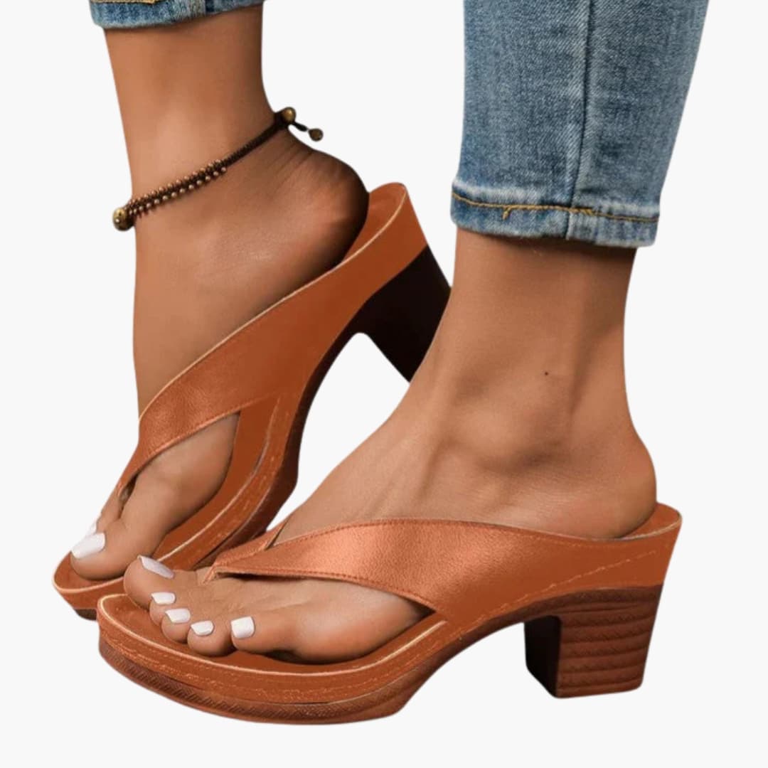 Valerie | Women's Thong Sandals with Block Heel and Platform Sole