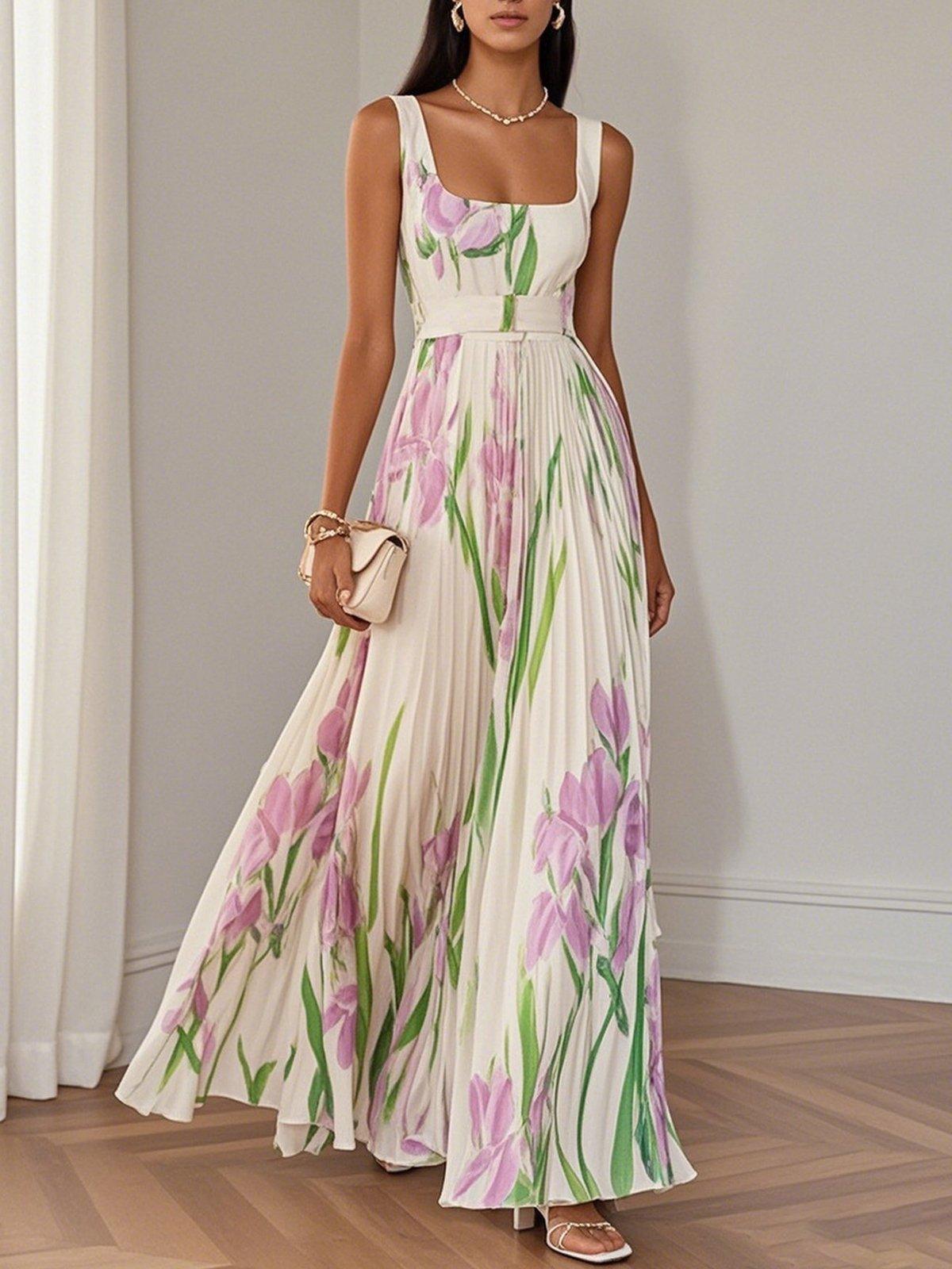 Ashley | Women’s Boho Floral Flowing A Line Dress
