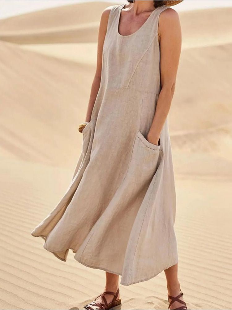 Maisy | Women's Sleeveless Pocket Maxi Casual Summer Dress