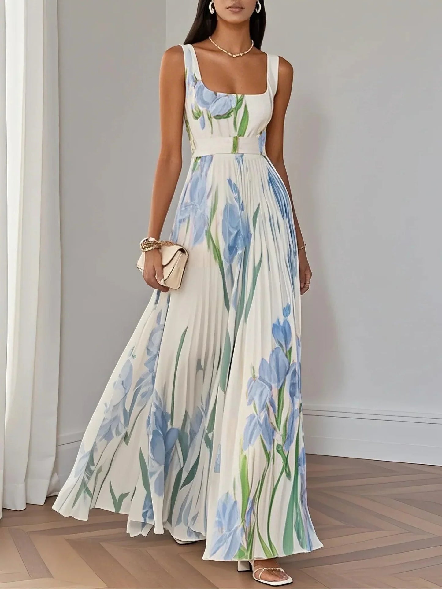 Ashley | Women’s Boho Floral Flowing A Line Dress