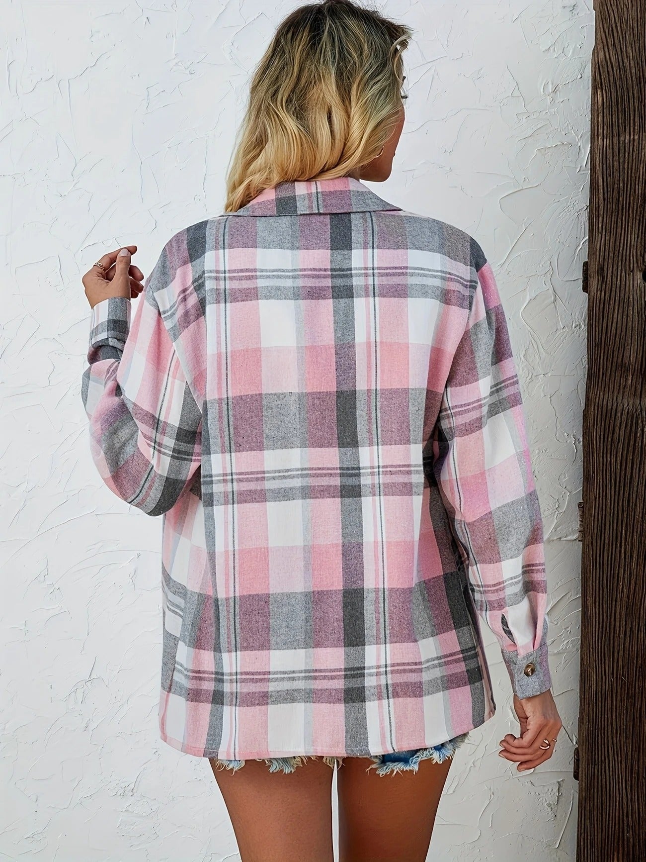 Aria | Women's Oversized Plaid Flannel Button-Down Summer Shirt