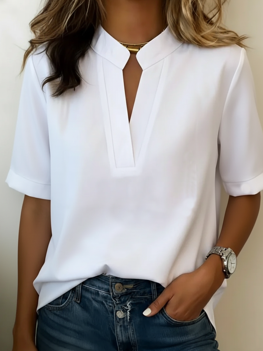 Willow | Women's V-Neck Short Sleeve Blouse Casual Summer Top