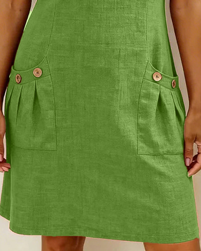 Ivy | Women's Shift Dress Short Sleeve Zip Neck with Pockets