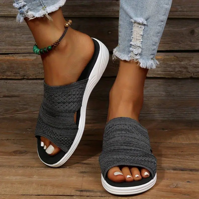Rowan | Blue Pink Womens Orthopedic Slip On Slide Sandals
