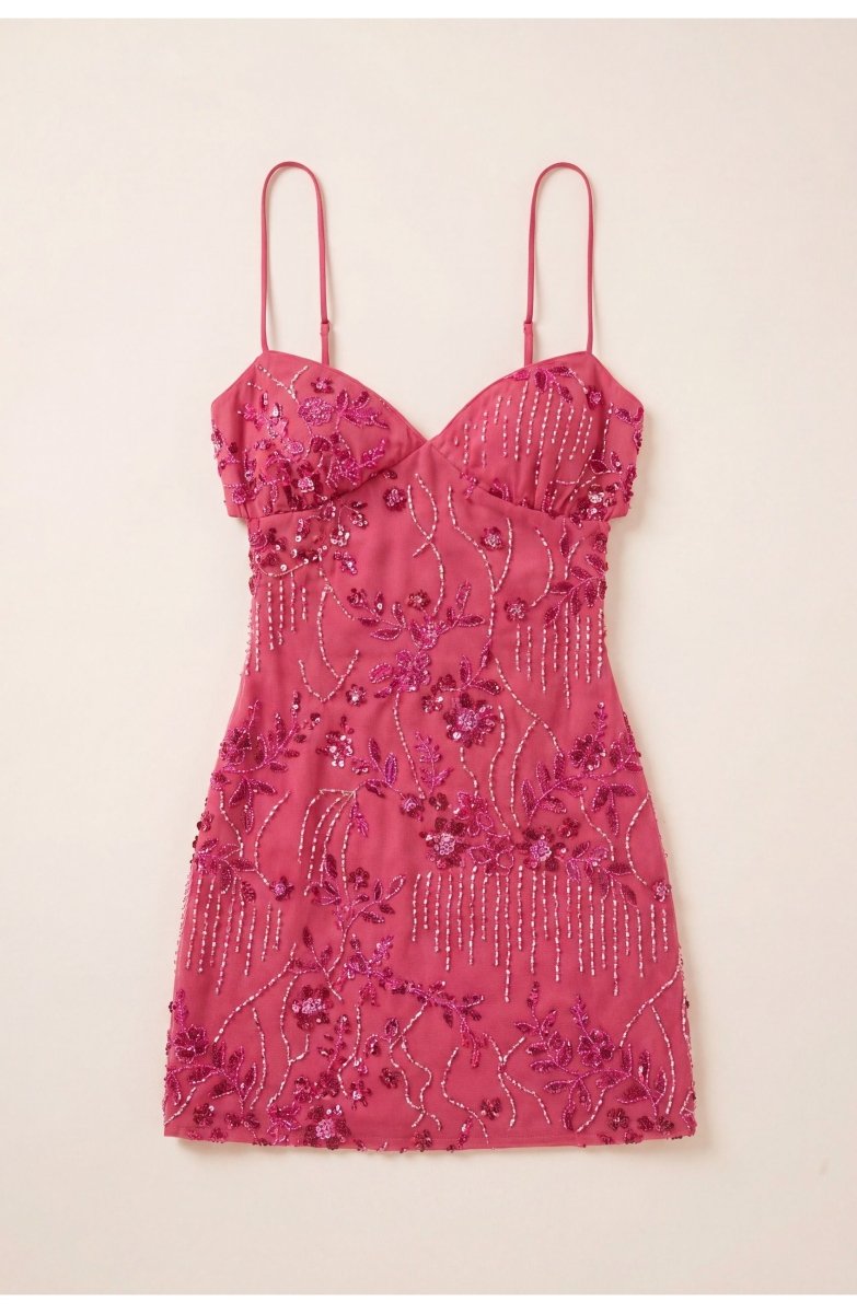 Esme | Fitted Party Mini Dress with Embroidery