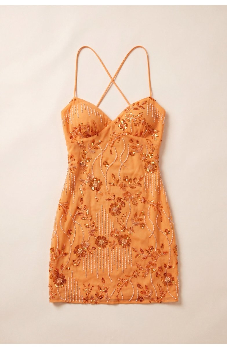 Esme | Fitted Party Mini Dress with Embroidery