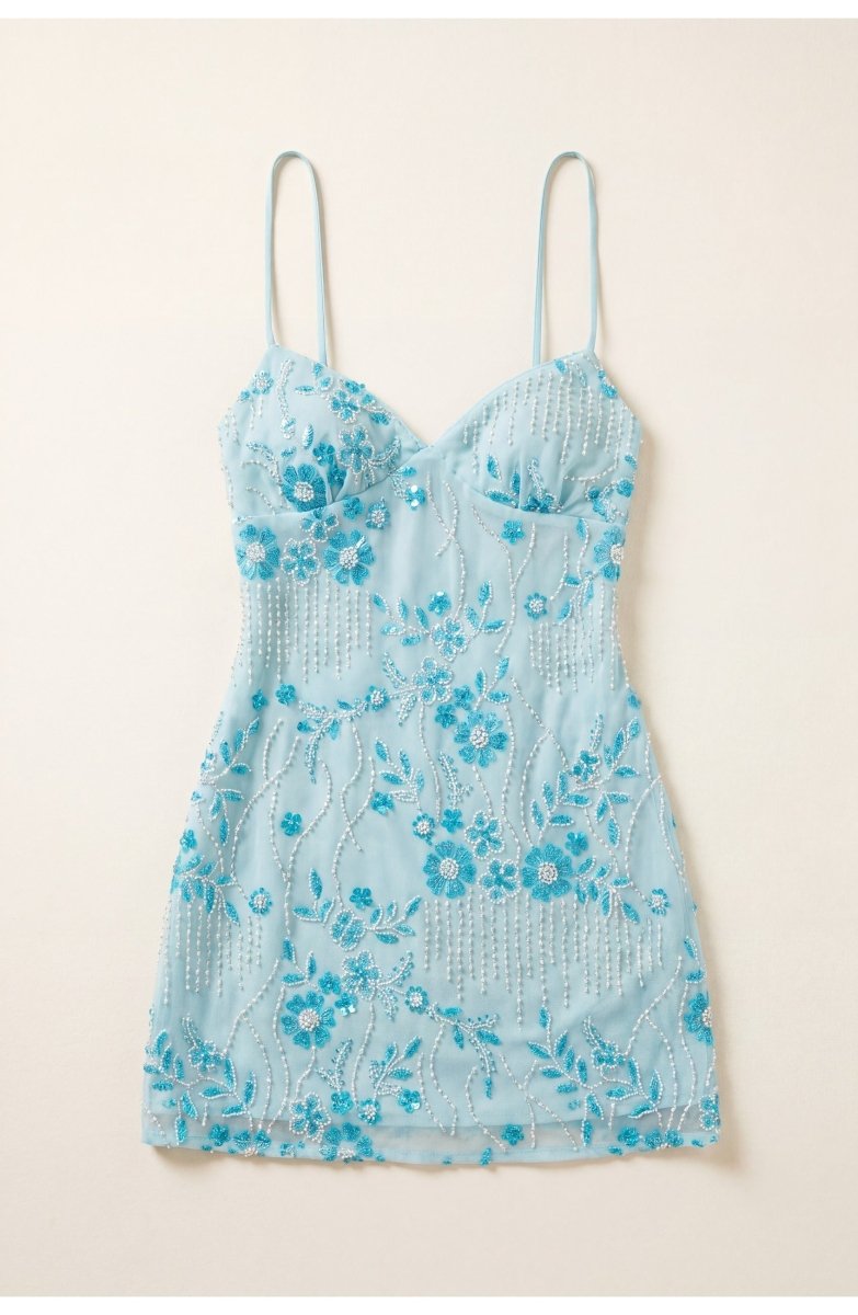 Esme | Fitted Party Mini Dress with Embroidery