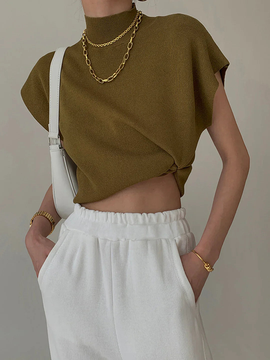 Darla | Mock Neck Short Sleeve Casual Top