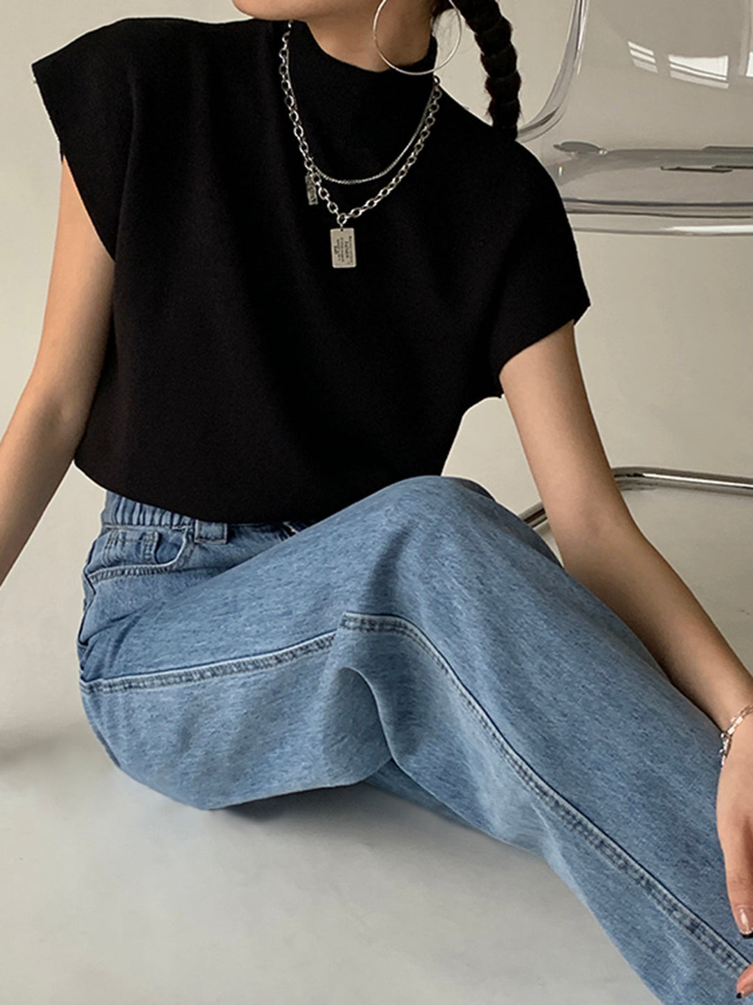 Darla | Mock Neck Short Sleeve Casual Top