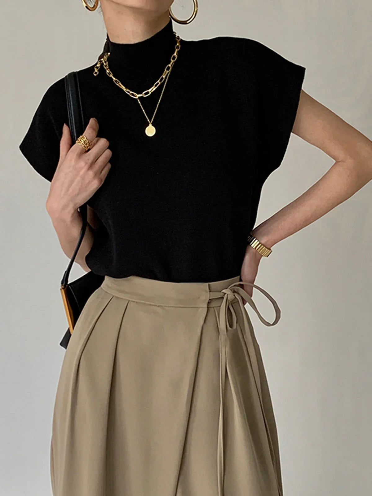 Darla | Mock Neck Short Sleeve Casual Top