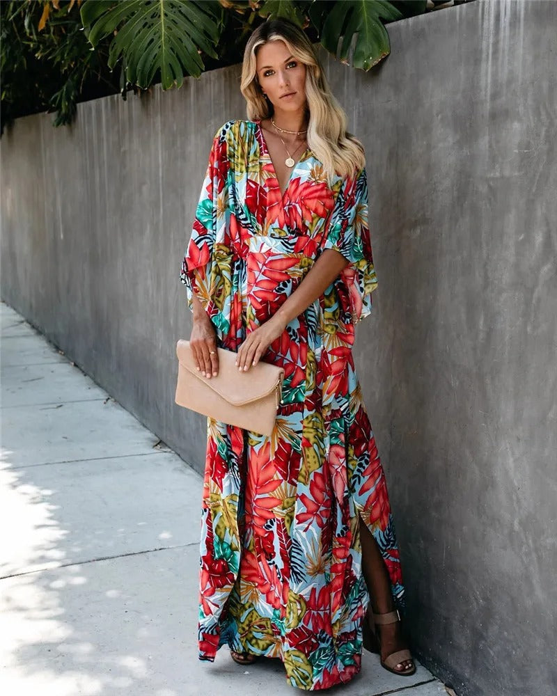 Sheila | Women’s Boho Floral Wrap Maxi Dress