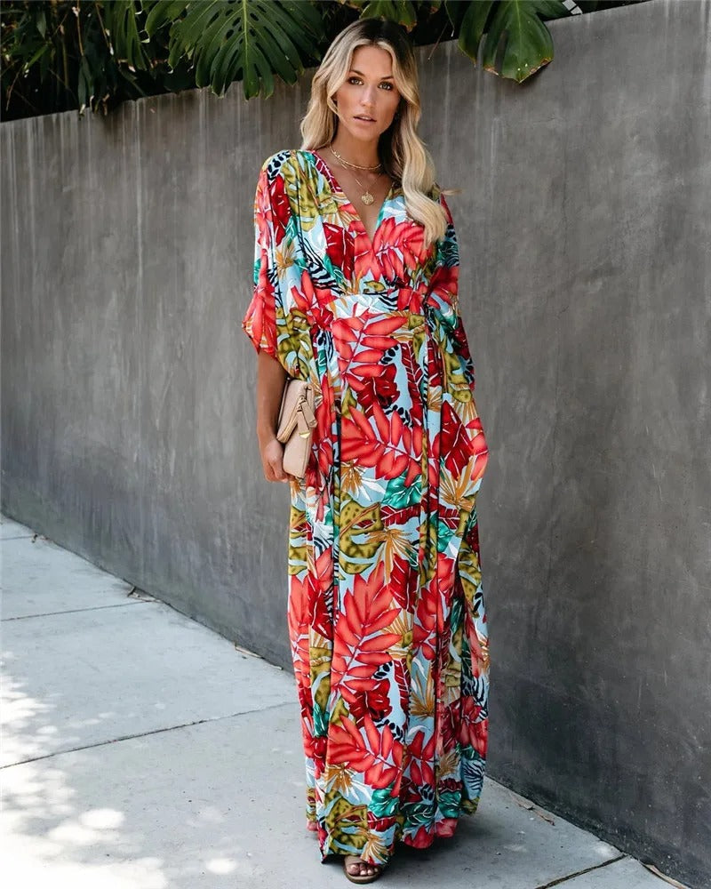 Sheila | Women’s Boho Floral Wrap Maxi Dress