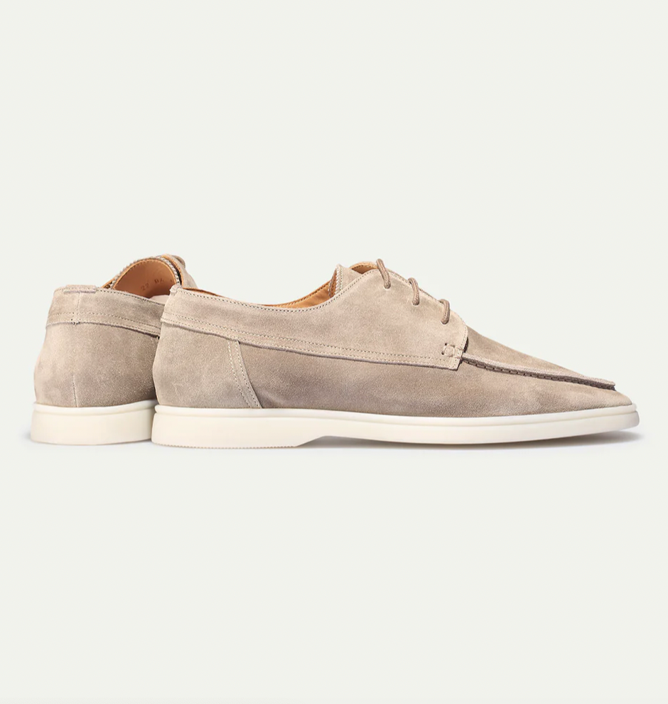 Lewis | Men's Lace Up Loafers with Suede Upper and Cushioned Insole Boat Shoes