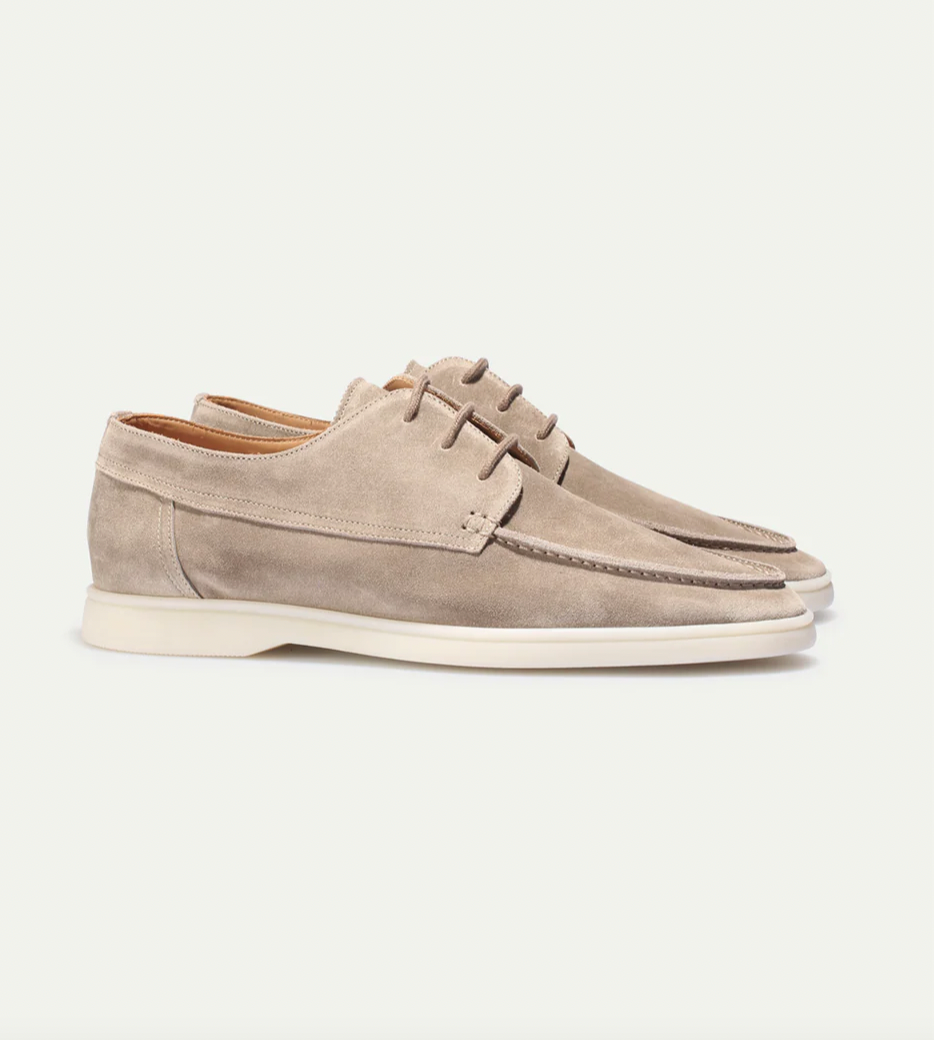 Lewis | Men's Lace Up Loafers with Suede Upper and Cushioned Insole Boat Shoes