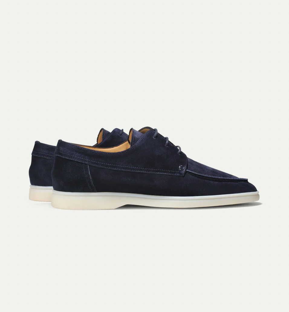 Lewis | Men's Lace Up Loafers with Suede Upper and Cushioned Insole Boat Shoes