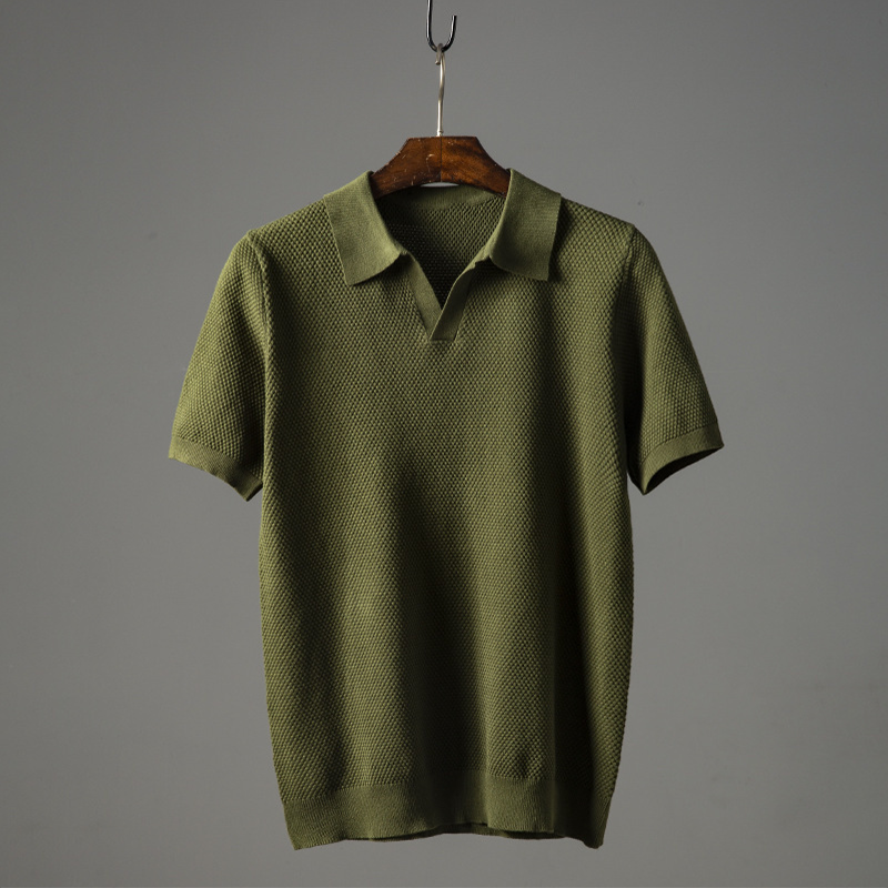 Ernest | Men's Textured Breathable Short Sleeve Classic Polo Shirt
