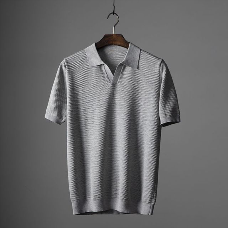 Ernest | Men's Textured Breathable Short Sleeve Classic Polo Shirt